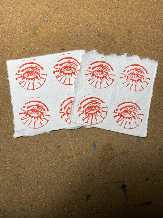 Four Eyes lino print | More colours available upon request