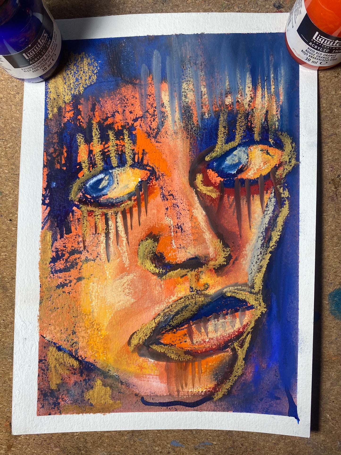 A5 Ink & Pastel Illustrative Portrait