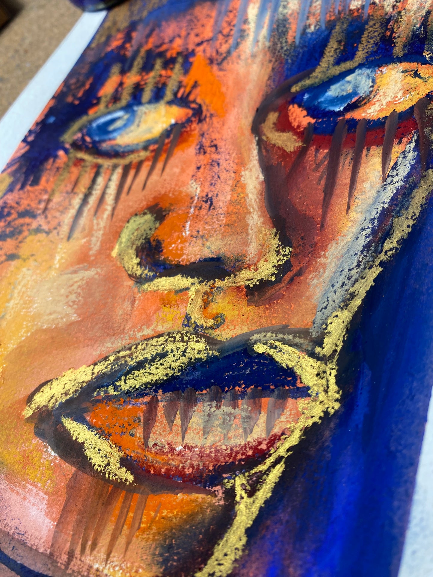 A5 Ink & Pastel Illustrative Portrait