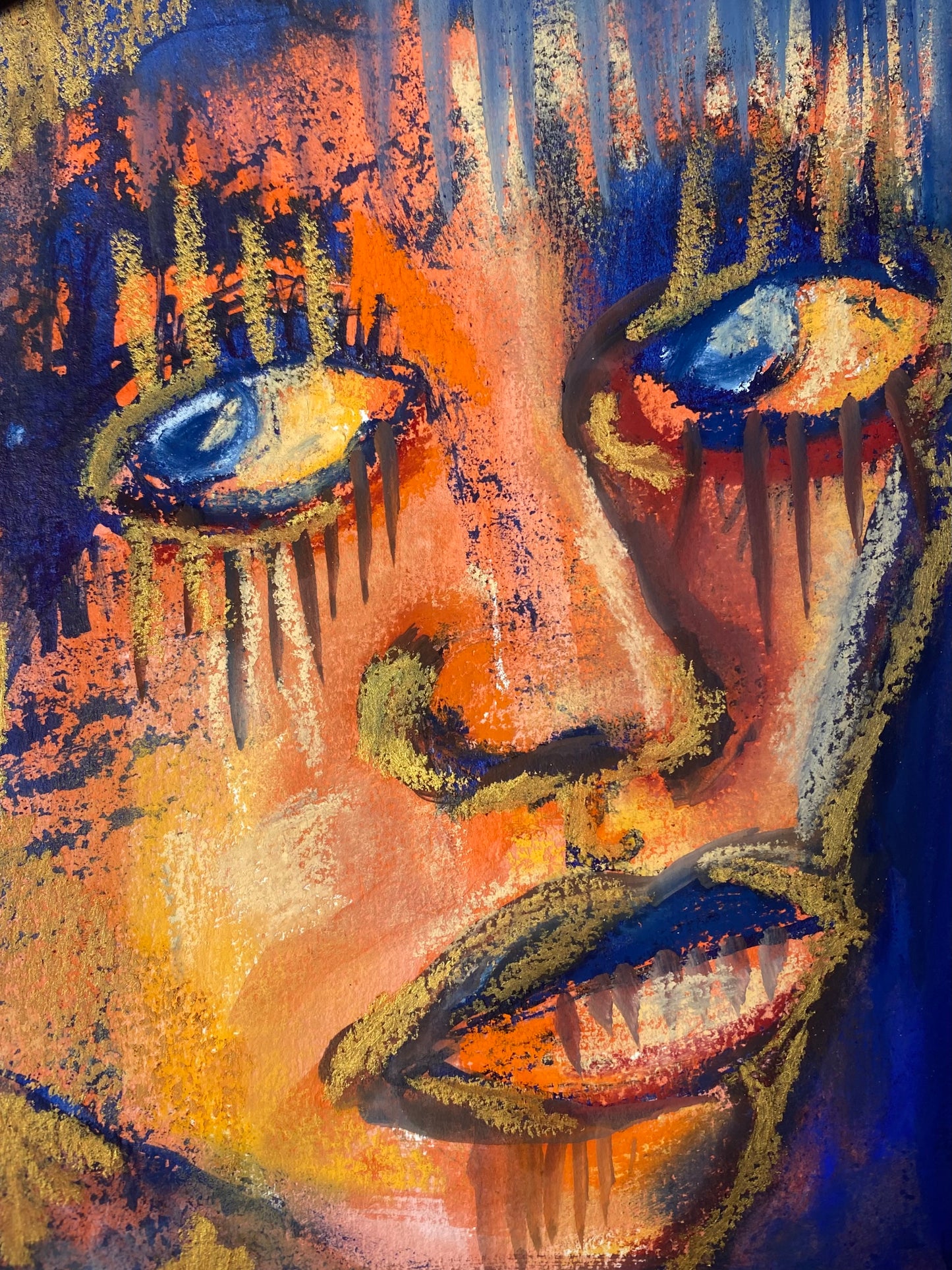 A5 Ink & Pastel Illustrative Portrait