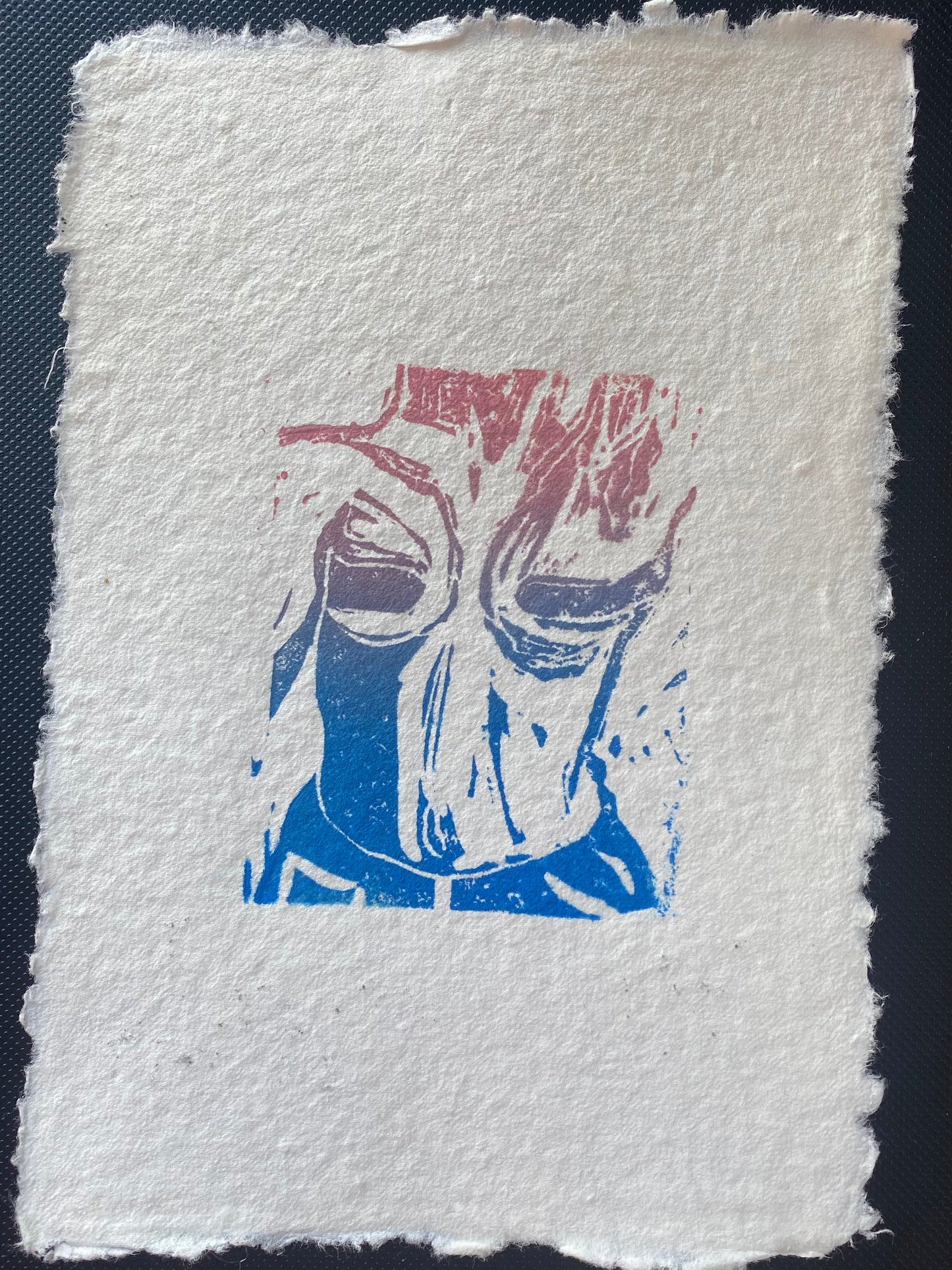 Trans Tape Cotton Paper Linoprint
