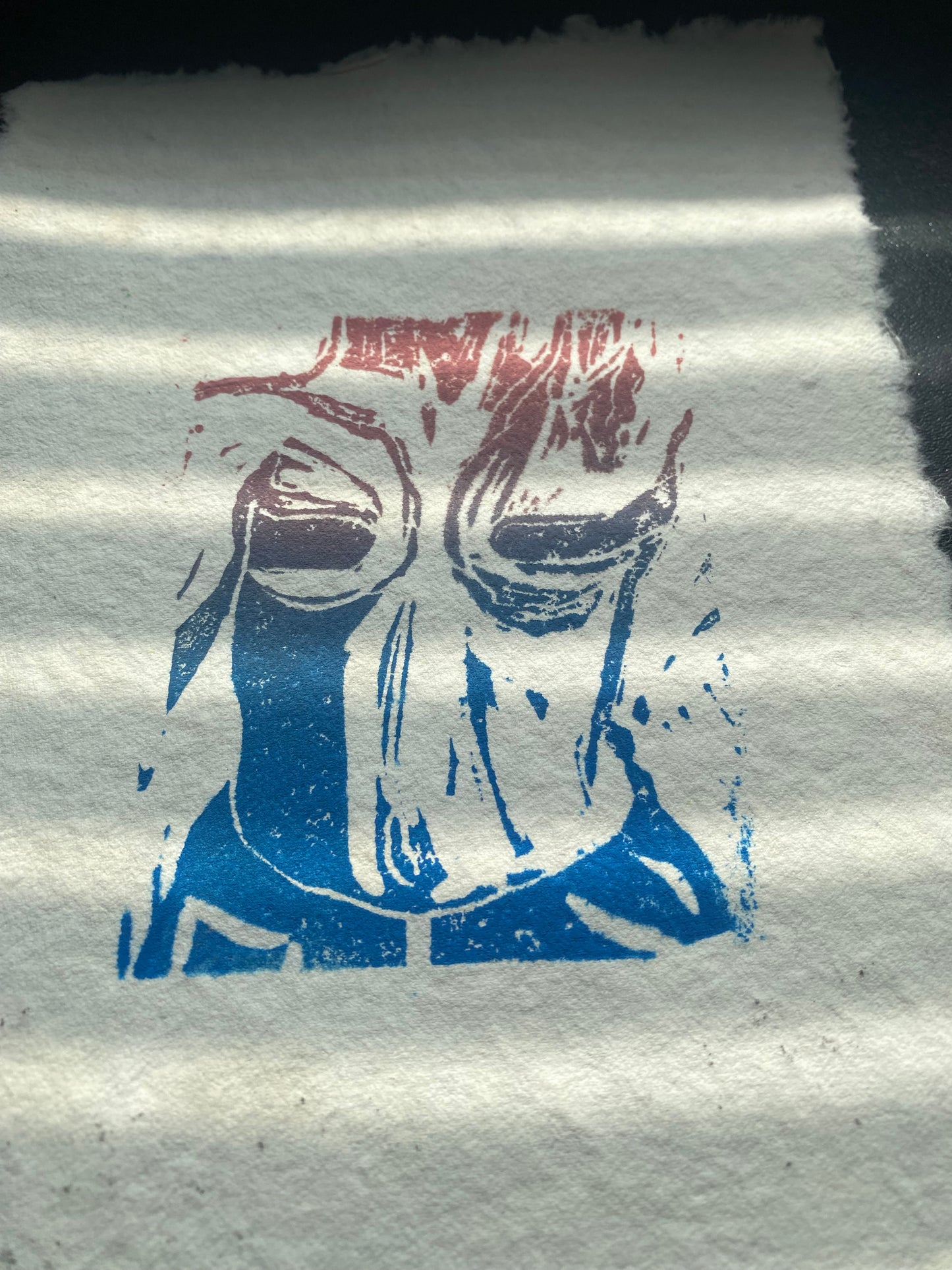 Trans Tape Cotton Paper Linoprint
